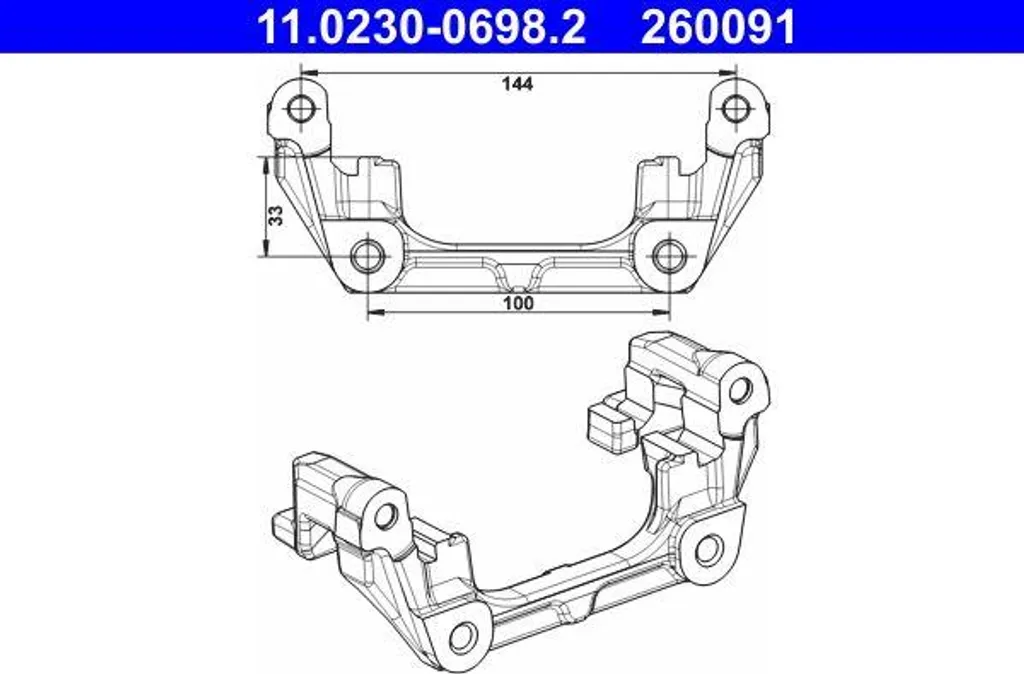 Support d'étrier de frein ATE 11.0230-0698.2 OE 1468867 pour Ford et Volvo