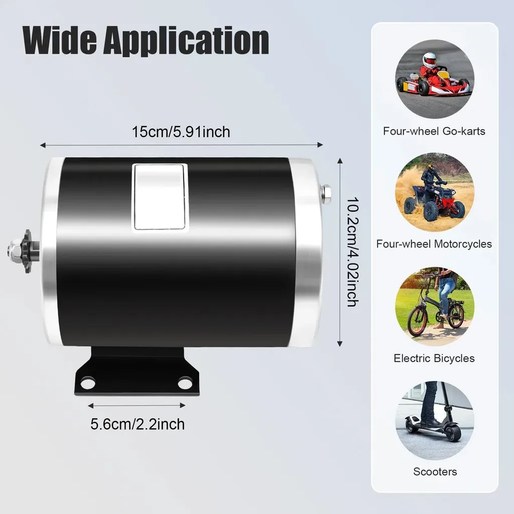 Motore Elettrico 250W-500W-1000W DC a Spazzole per Mini Bike e Quad - 4
