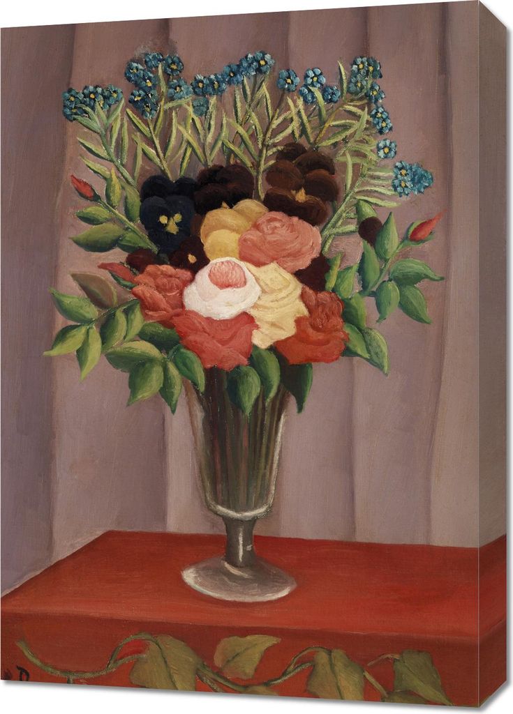 Bild 50x70cm Blumenstrauß 2, Rousseau Vintage für das Wohnzimmer