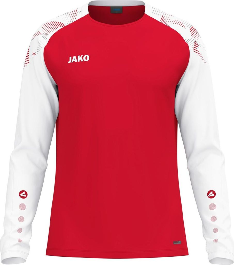 Jako Longsleeve Sonic - rot/weiß, Größe:S