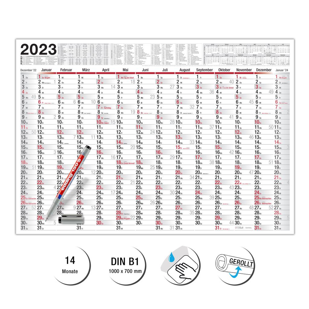 Wandkalender 2023 Kalender abwischbar inkl.  Kaufland.de