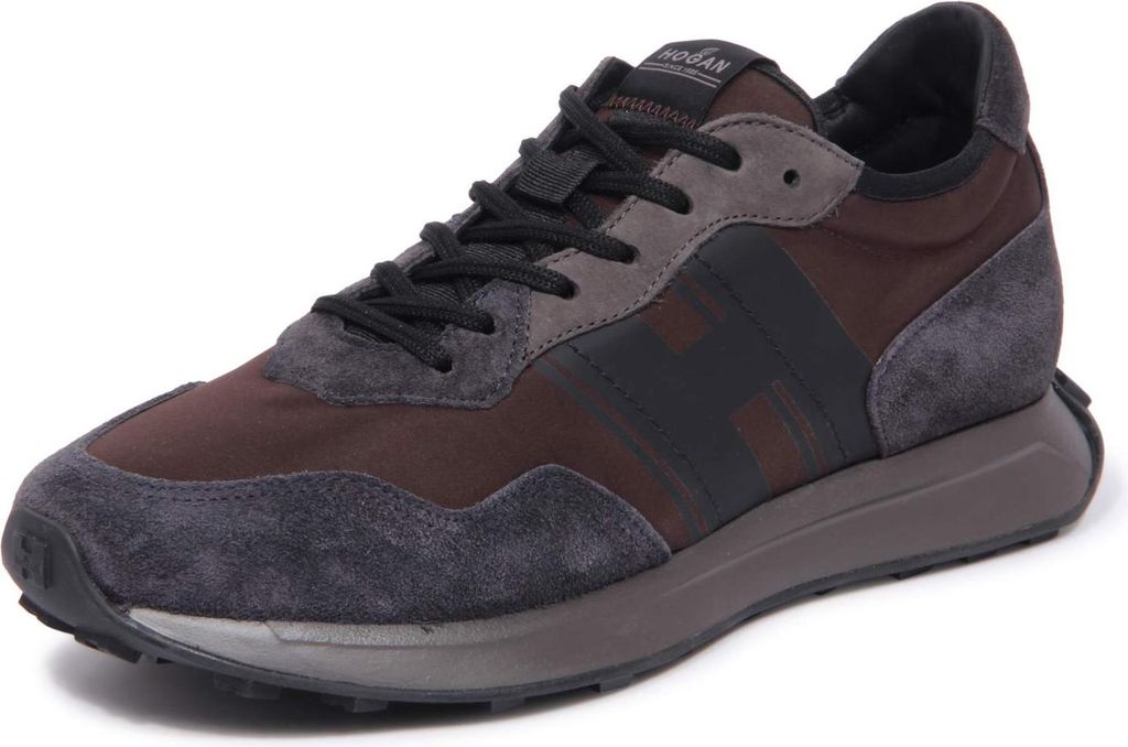 0702AU sneaker uomo HOGAN H601 Mann Schuhe braun/blau