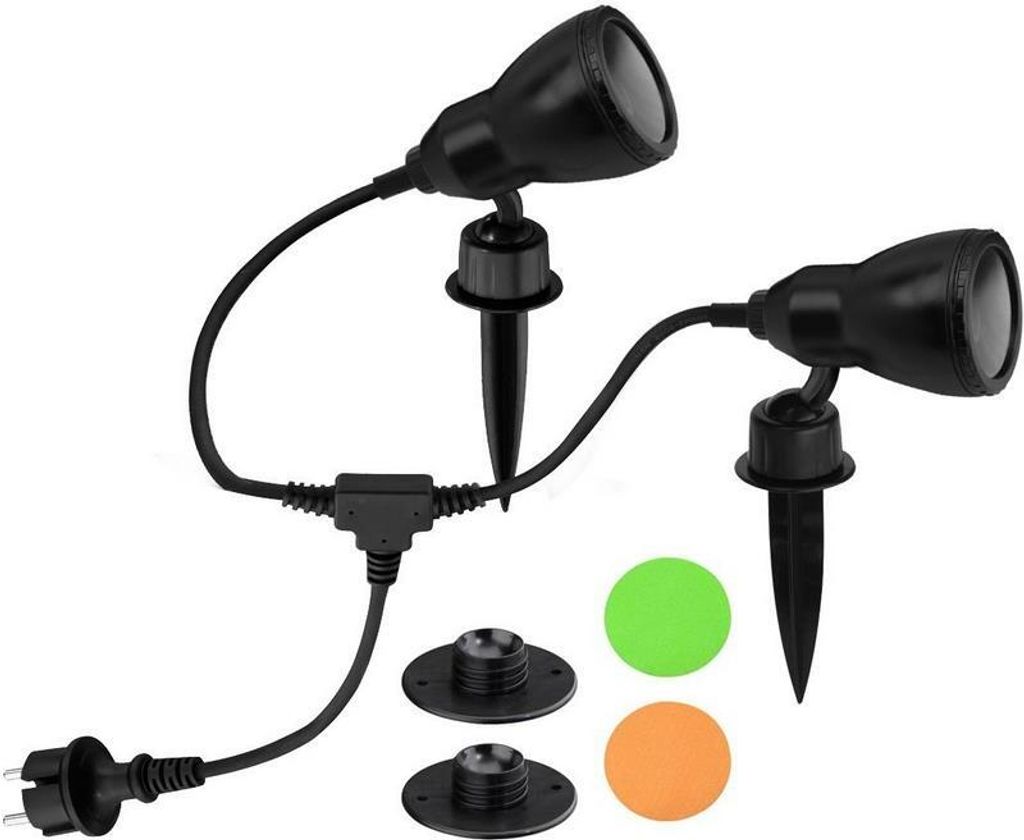 2-flammiger LED Gartenstrahler inkl. GU10 LED Leuchtmittel 230V