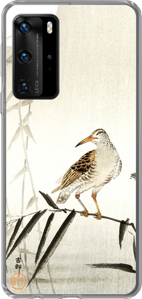 MuchoWow Handyhülle Schutzhülle Hülle für Telefoonhoesje Huawei P40 Pro Vogel - Tiere - Zweig - Vintage Silikon Softcase Handy Hülle - Schutz