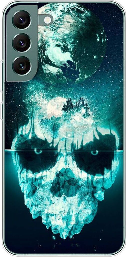 König Design Hülle kompatibel mit Samsung Galaxy S22 Plus 5G Kunststoff Soft Handyhülle - Handy Case Totenkopf