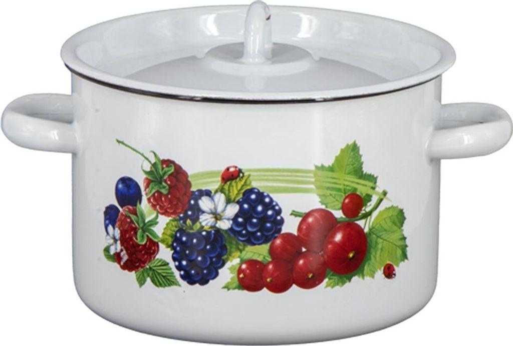 Emaille Kochtopf Topf 3 Liter mit Motiv ca. Ø 18,5 cm Produktbild 