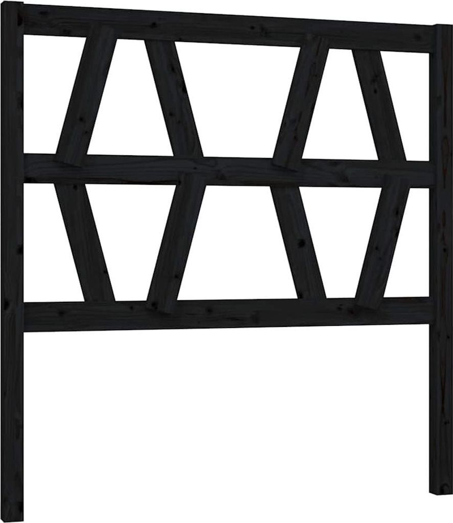 vidaXL Kopfteil Schwarz 81x4x100 cm Massivholz Kiefer