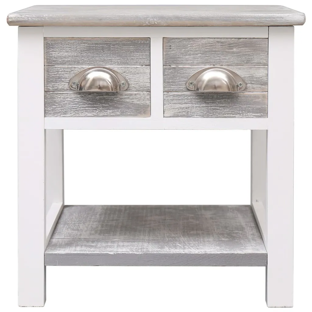 SYFAX™ Tavolino Grigio 40x40x40 in Legno - Comodino e Tavolo Caffè