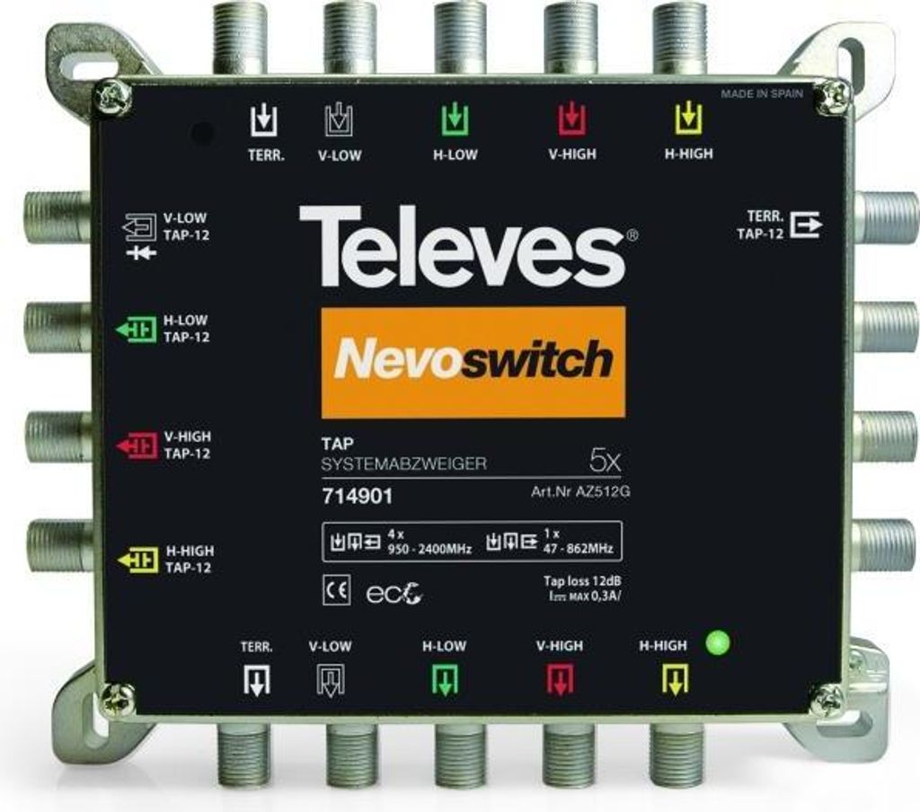TELEVES Abzweiger 5-fach Guss - Nevo AD: 12 dB AZS512G