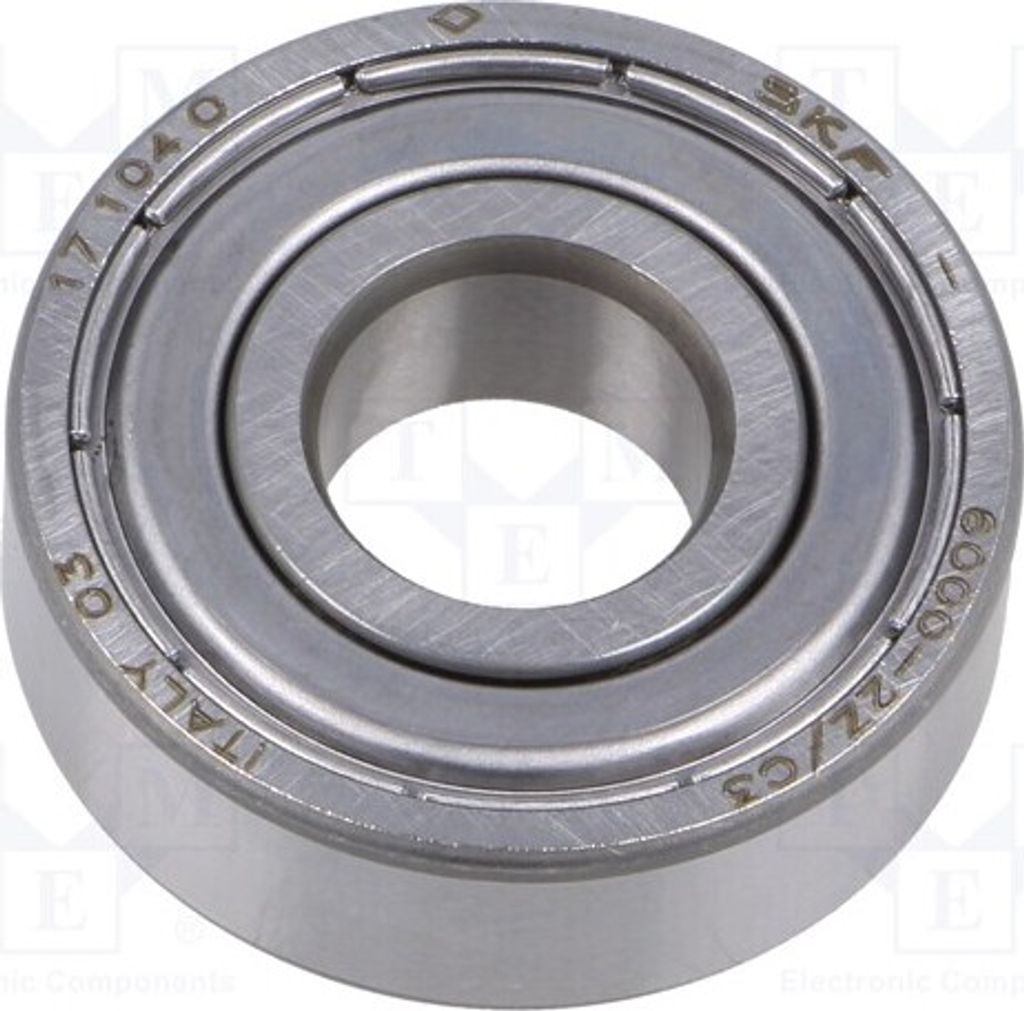 1x Lager: Kugel einreihig ØInn: 10mm ØAußen: 26mm W: 8mm Lager 6000-2Z/C3 SKF Wäl