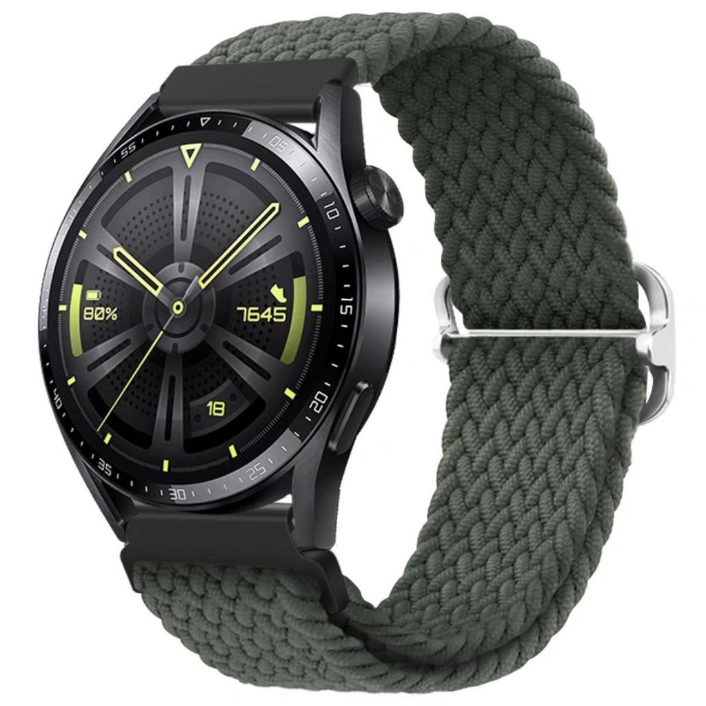 Stravo 22 mm Nylon-Elastikarmband – Für Samsung Galaxy Watch 46 mm/3 45 mm/Gear S3, Garmin Vivoactive 4, Polar Vantage M/M2, Huawei – Grün