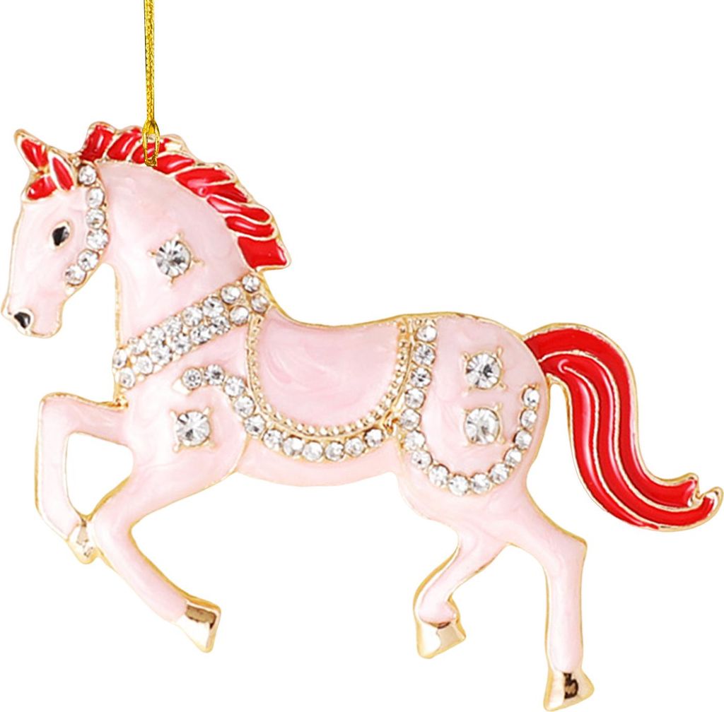 Weihnachtsbaumschmuck in Pferdeform: Funkelnde Strass-Pferde zum Aufhängen, Acryl-Weihnachtsbaumschmuck für Winter-, Weihnachtsfeier- und Weihnac...