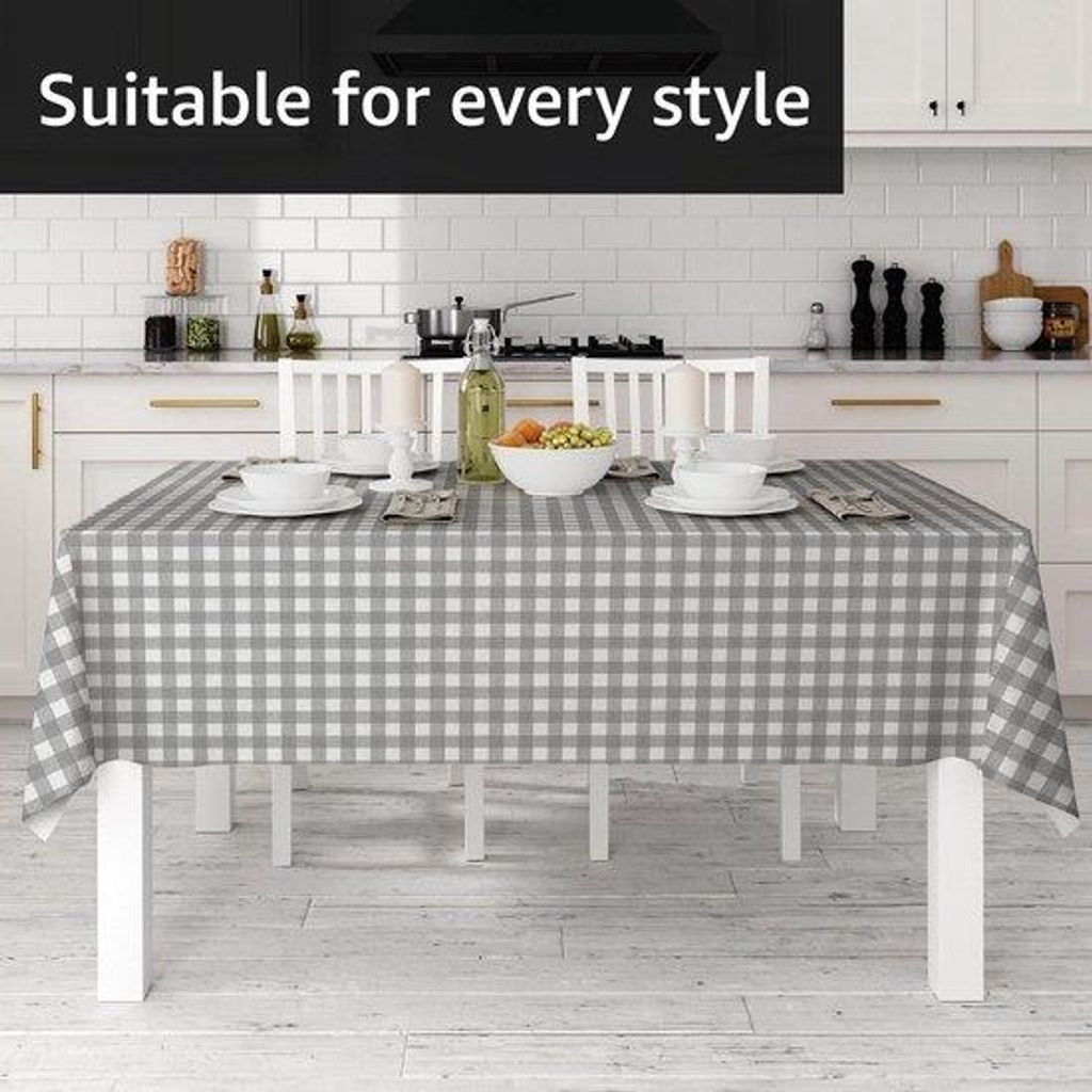 Grijs 100% Polyester Tafelkleed 132x228 cm