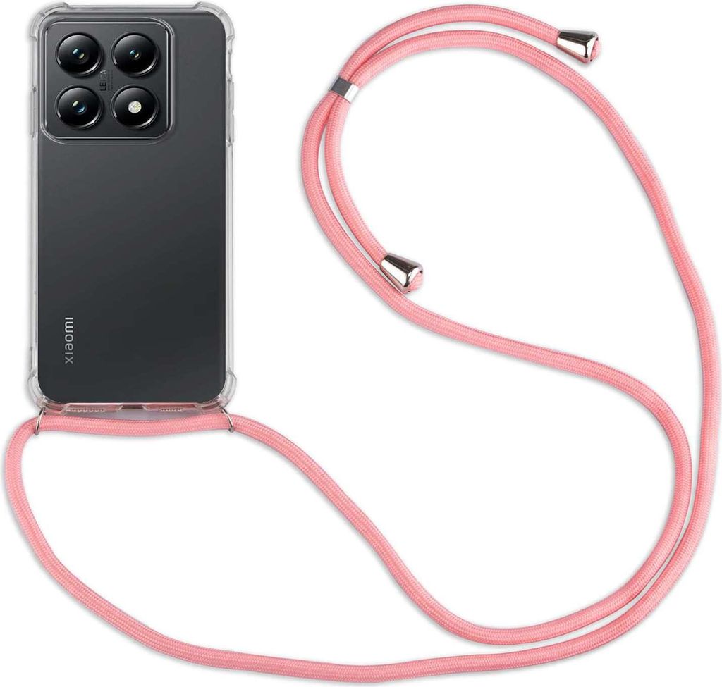 Handykett für Xiaomi 14T Pro Hülle mit Kordel Handyhülle mit Band in Rosa