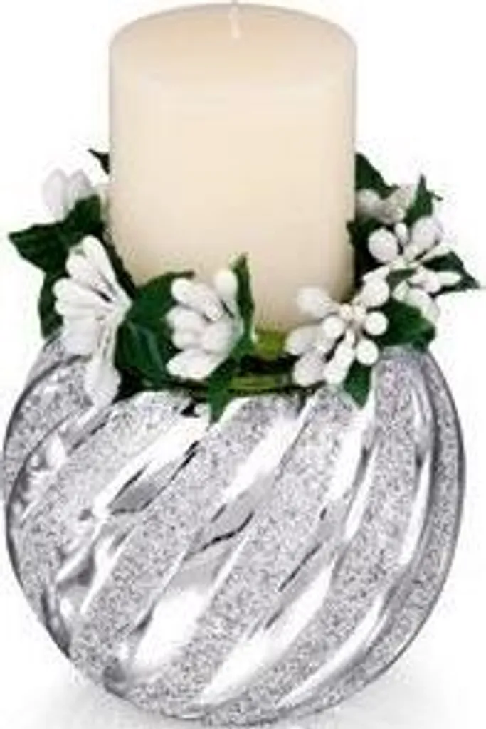 Portacandele Bianco Fi 8,5 H12 cm | BC5571/17 Arredo Casa Tradizionale