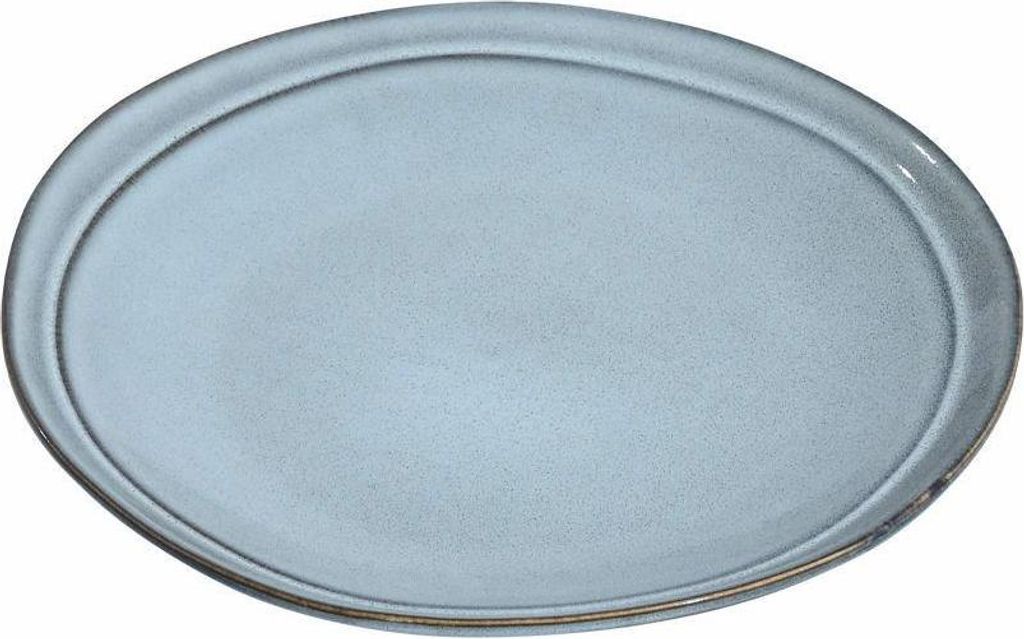 ESTIA | Dessertteller - Teller - aus Steingut - blau - rund 21 cm - Flachteller - Essteller - Kuchenteller