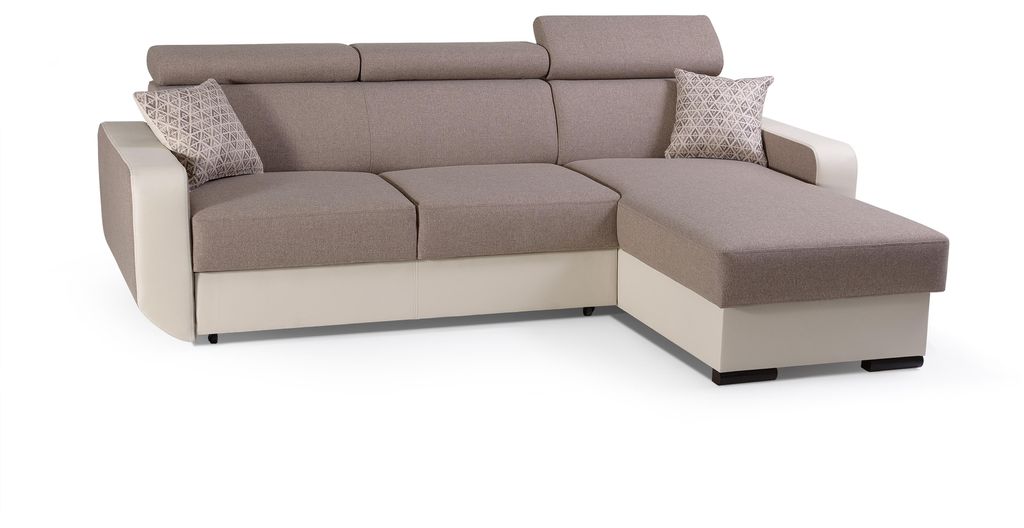 Masseno Ecksofa PALAZZO mit Schlaffunktion L-Form, Sofa mit Bettkasten, Wohnzimmersofa, Couch, Soffa, Bettsofa, Couchgarnitur- Braun, INARI 23+MADR...