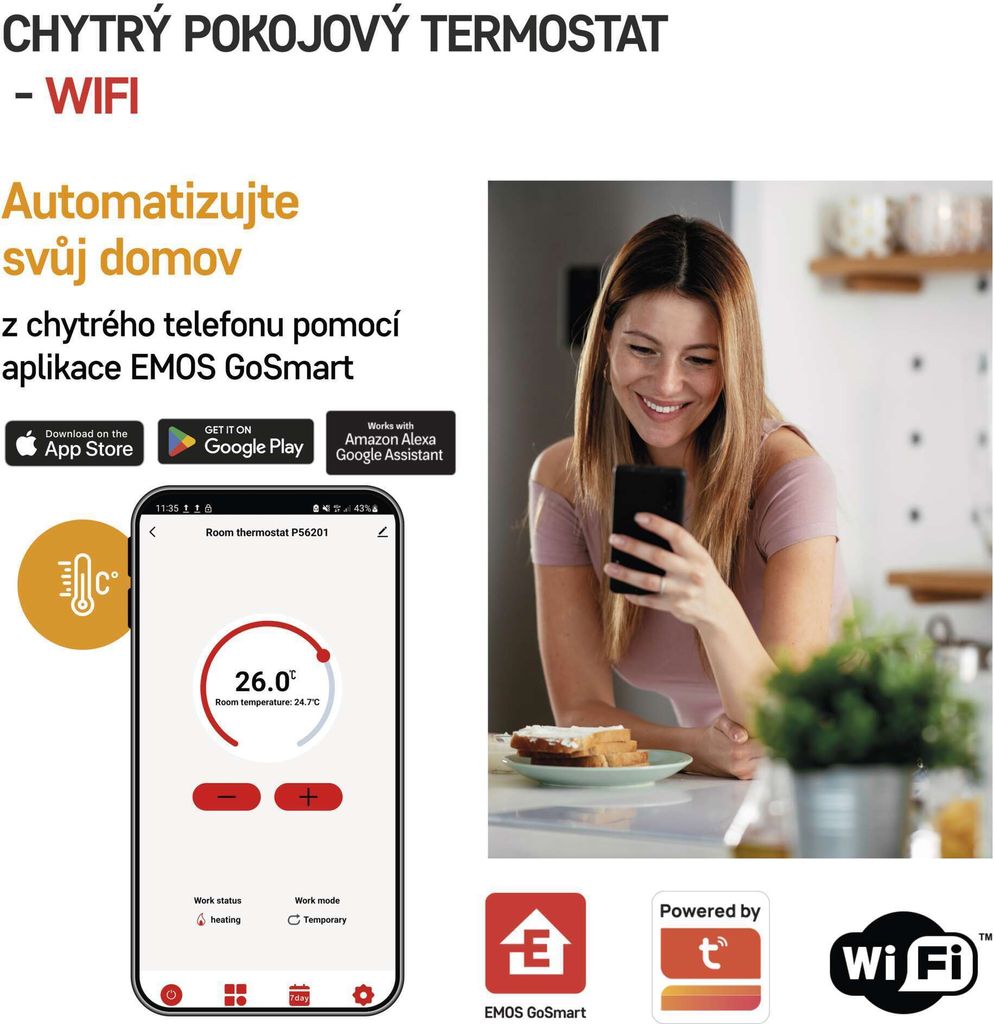EMOS GoSmart Digitálny izbový termostat s WiFi P56201 Obrázok produktu 10