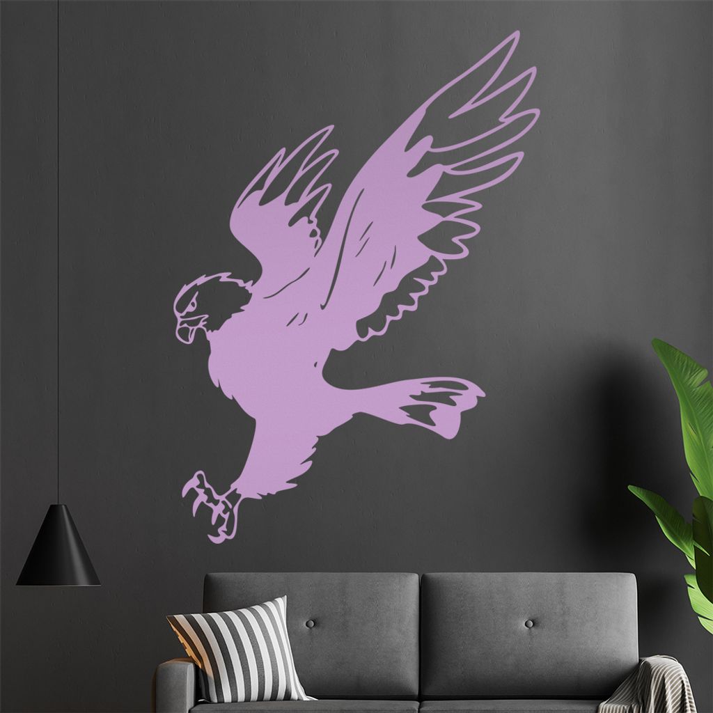 KIWISTAR Adler - Angriff Maus Hase Auge Wandtattoo in 6 Größen - Wandaufkleber Wall Sticker - Dekoration, Küche, Wohnzimmer, Schlafzimmer, Badez...