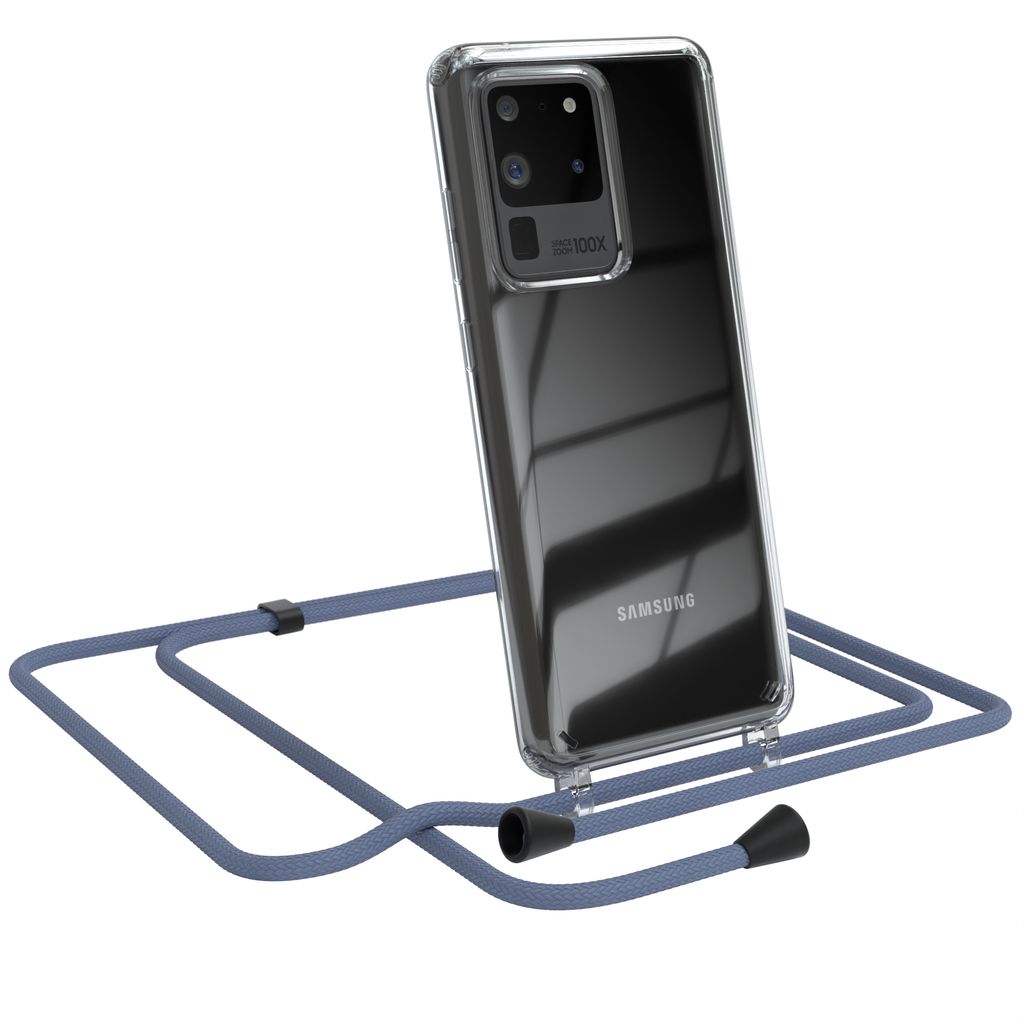 EAZY CASE Handykette kompatibel mit Samsung Galaxy S20 Ultra / S20 Ultra 5G, Handyhülle mit Umhängeband, Handykordel, Schutzhülle Clear, Band in...