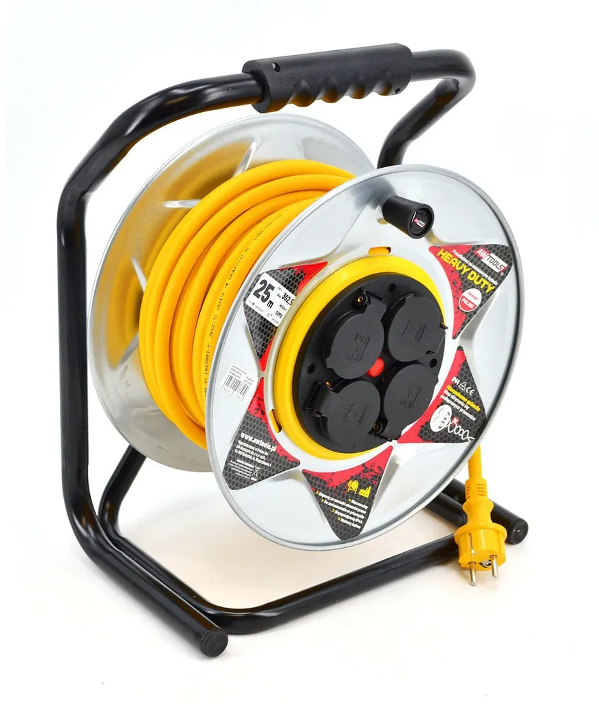 Tambour Métallique Haute Résistance 40m IP44 Câble 3680W Heavy Duty