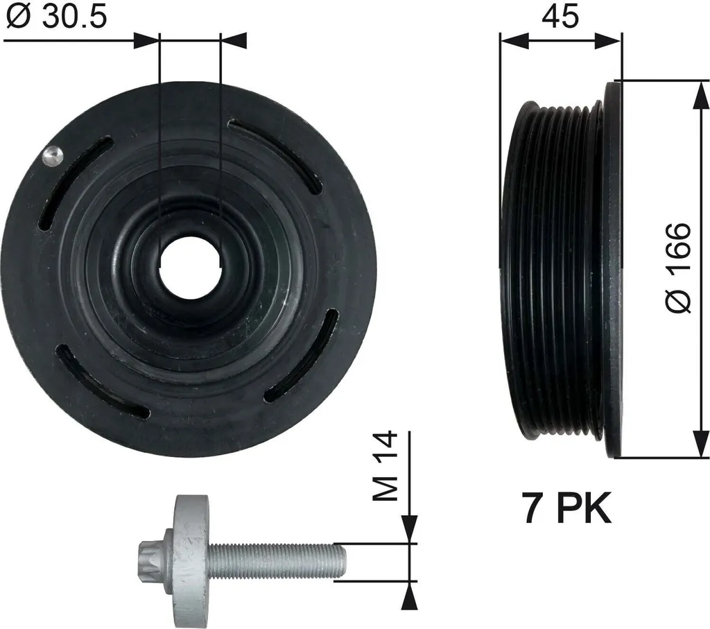 Poulie de vilebrequin pour Trafic, Espace IV et Vivaro A - GATES TVD1054A