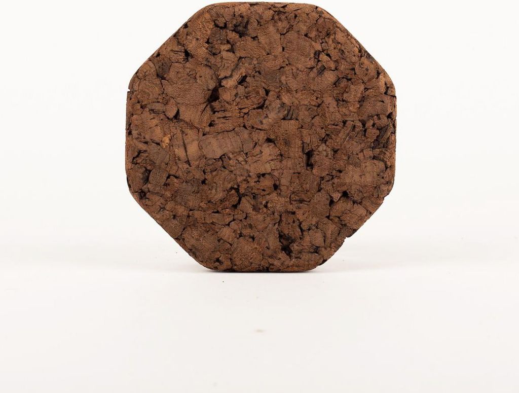 INNA-Glas Untersetzer Presskork MANARA, achteckig, dunkel, 1,8cm, Ø21cm - Korkuntersetzer