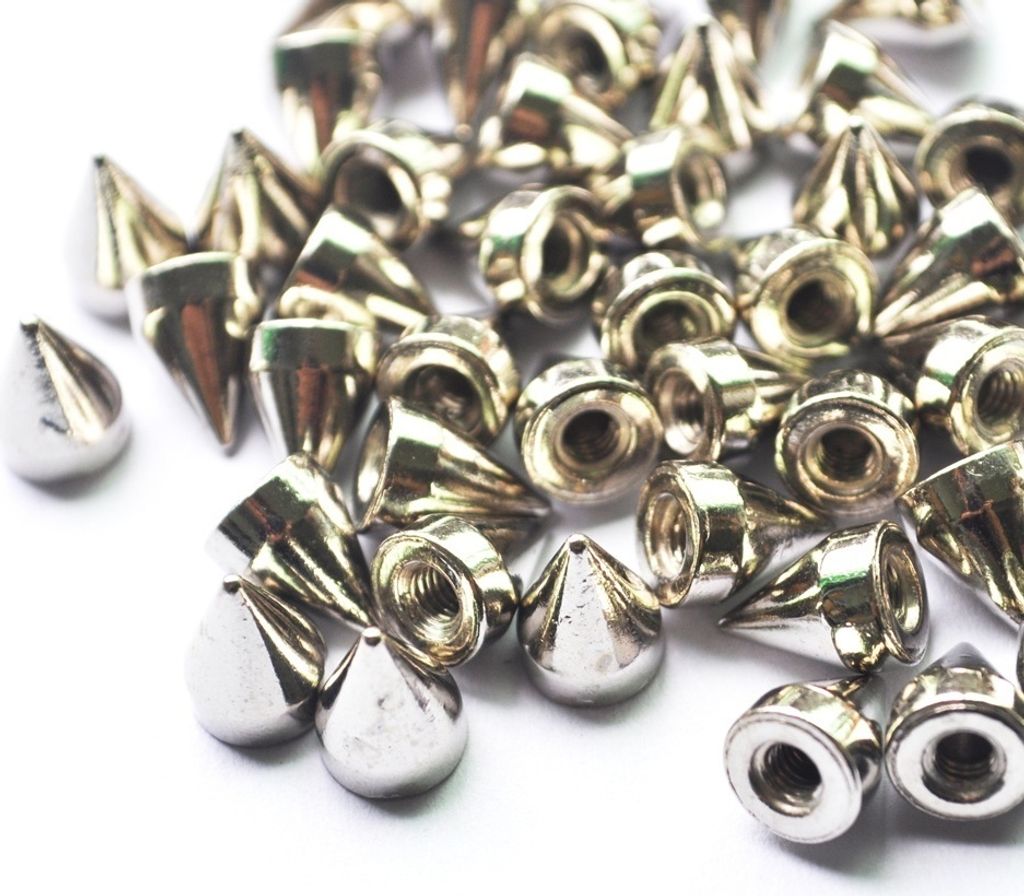 Silber Nieten Kegel Form Spikes Screwback Studs DIY Handwerk Cool Punk Metall Fixing Tool Kit fuer Guertel Jacken Leder Handwerk und Reparatur Deko...