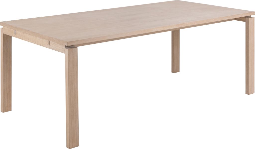 Kulissen-Esstisch >Linley< in Eiche weiss pigmentiert, MDF - 200x75x100 (BxHxT)