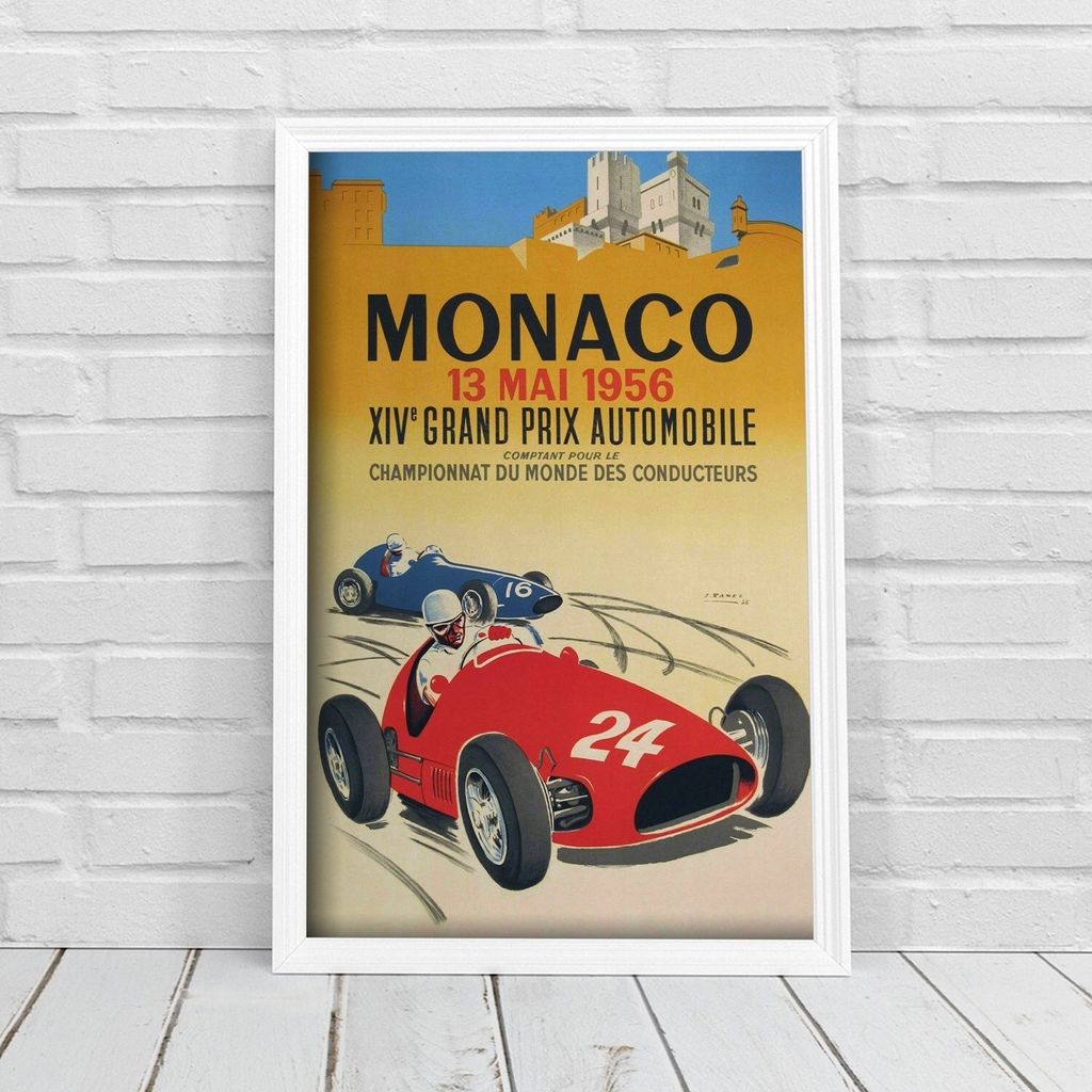 Poster - Canvas - Leinwand - 21 cm x 29,7 cm - Fotoposter - Leinwandkunst - Monaco Grand Prix Automobile Xiv