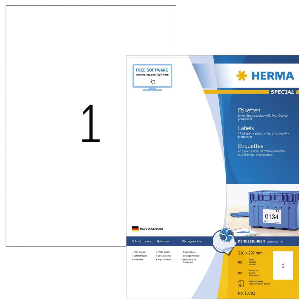 HERMA 10782 Universal Etiketten für Inkjet Drucker, 80 Produktbild 