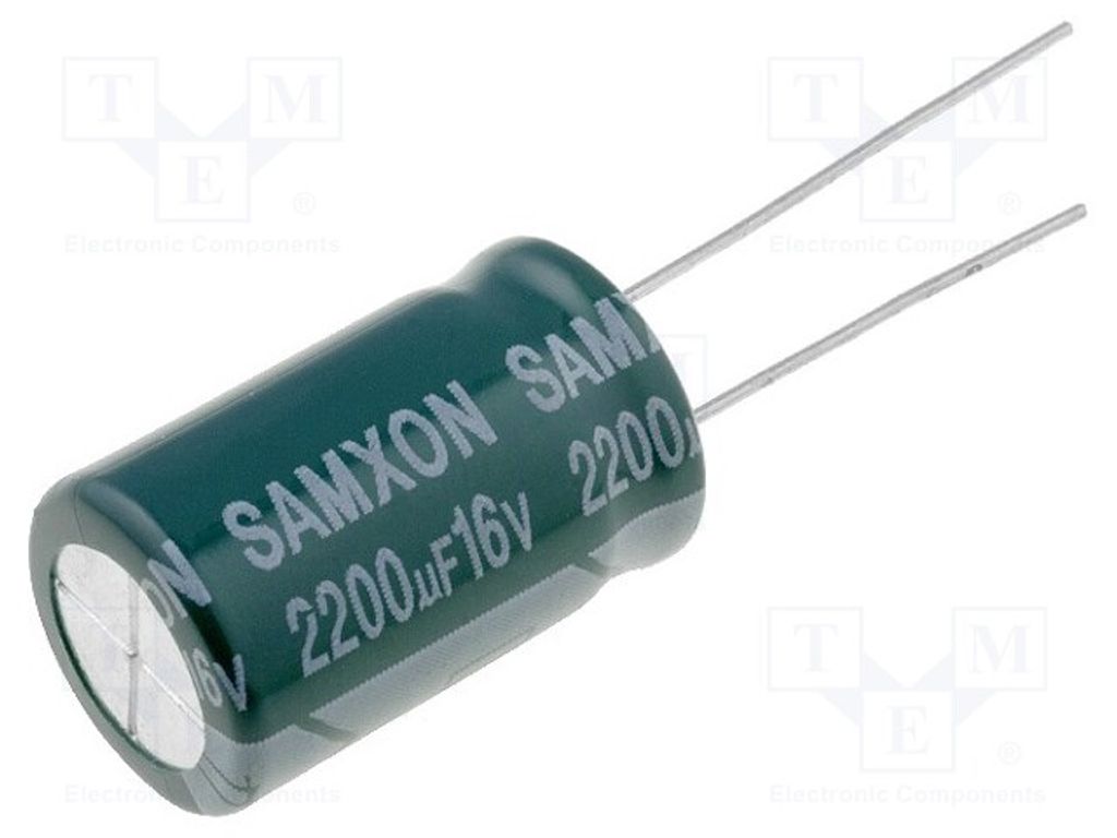 10x Kondensator: elektrolytisch 2200uF geringe Impedanz THT 16VDC Elektrolyt. THT