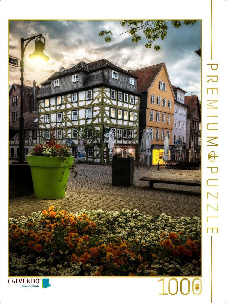 CALVENDO Puzzle Der Steinweg mit Gasthaus "Gartenlaube". | 1000 Teile Lege-Größe 64x48cm Foto-Puzzle für glückliche Stunden