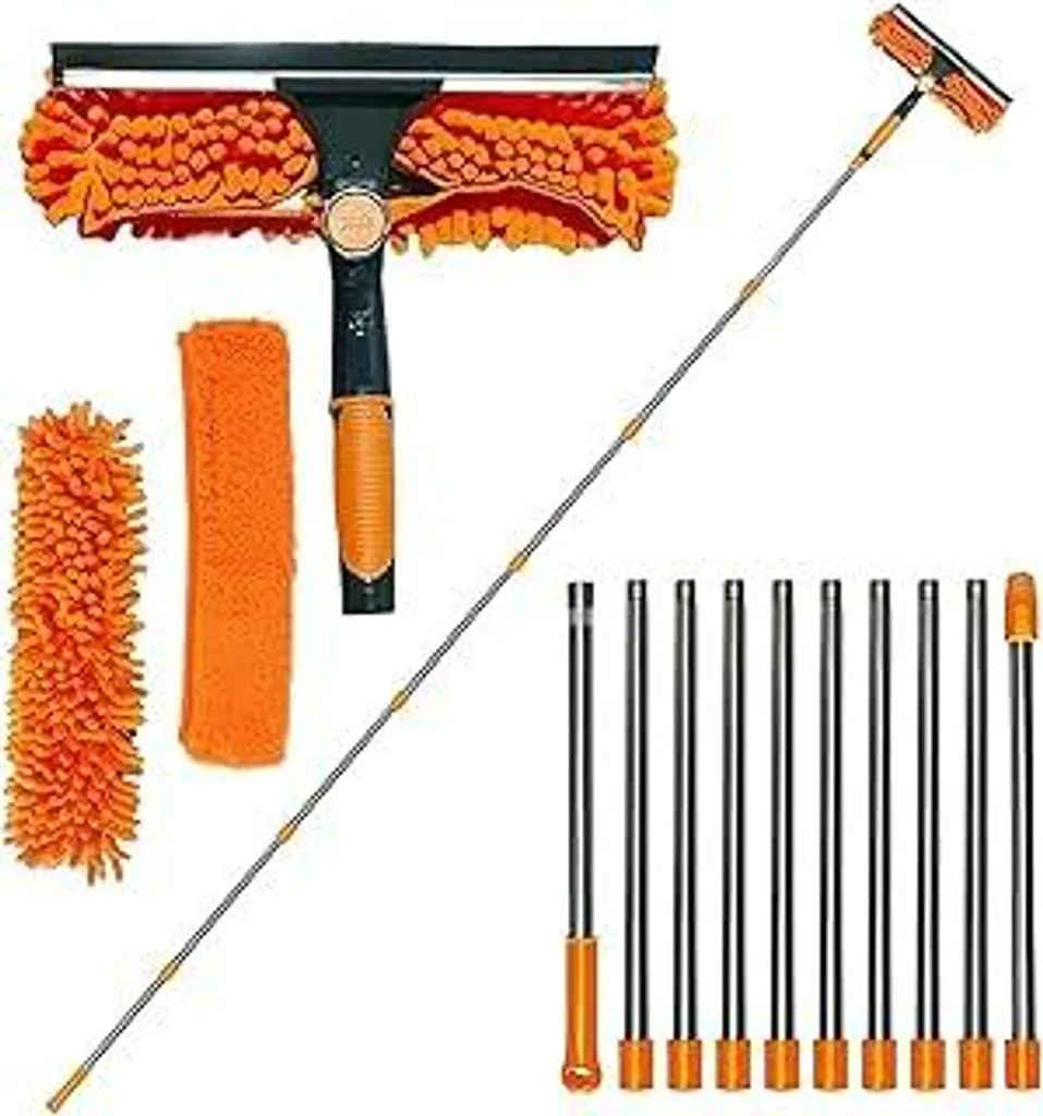 Kottwca 4,5M Set Lavavetri Professionale Telescopico 2 in 1 Arancione