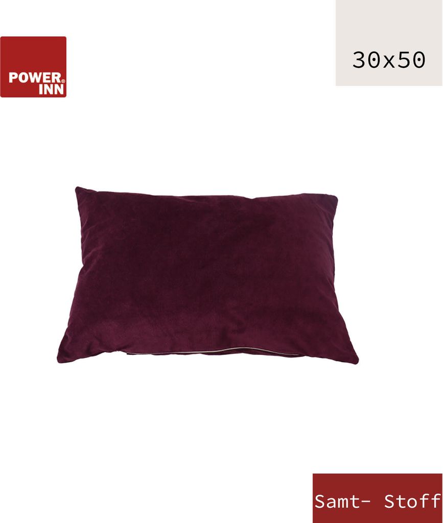 POWER INN Kissenbezug | 30x50cm | Lila | Samtstoff | Kissenhülle | Waschbar bei 30°C