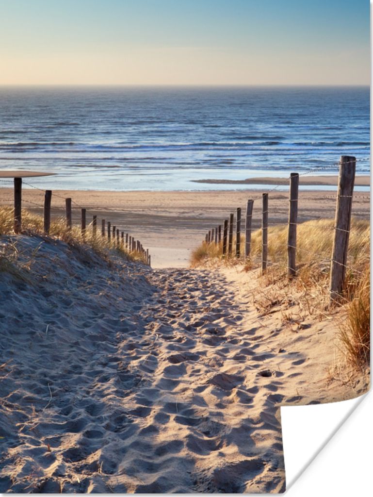 MuchoWow Poster Sand - Strand - Düne - Meer - Sommer 30x40 cm - Wandplakat - Poster Kinderzimmer