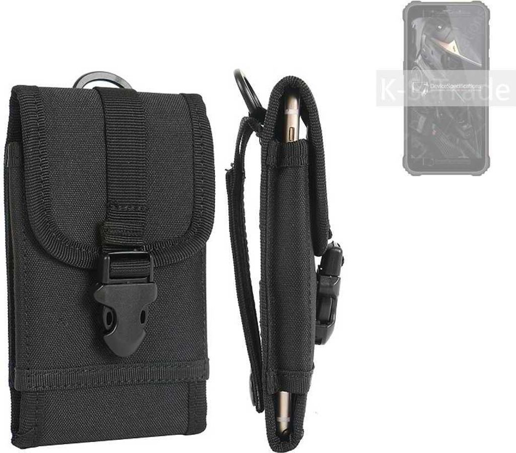 K-S-Trade Holster Handy Hülle kompatibel mit Oukitel WP20 Pro Holster Handytasche Gürtel Tasche Schutz Hülle Robust Outdoor schwarz