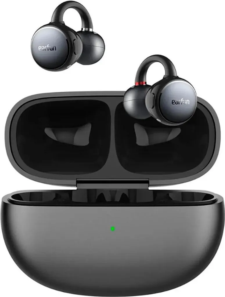 Écouteurs Sans Fil Earfun Clip Noir pour Télétravail et Sport Nomade