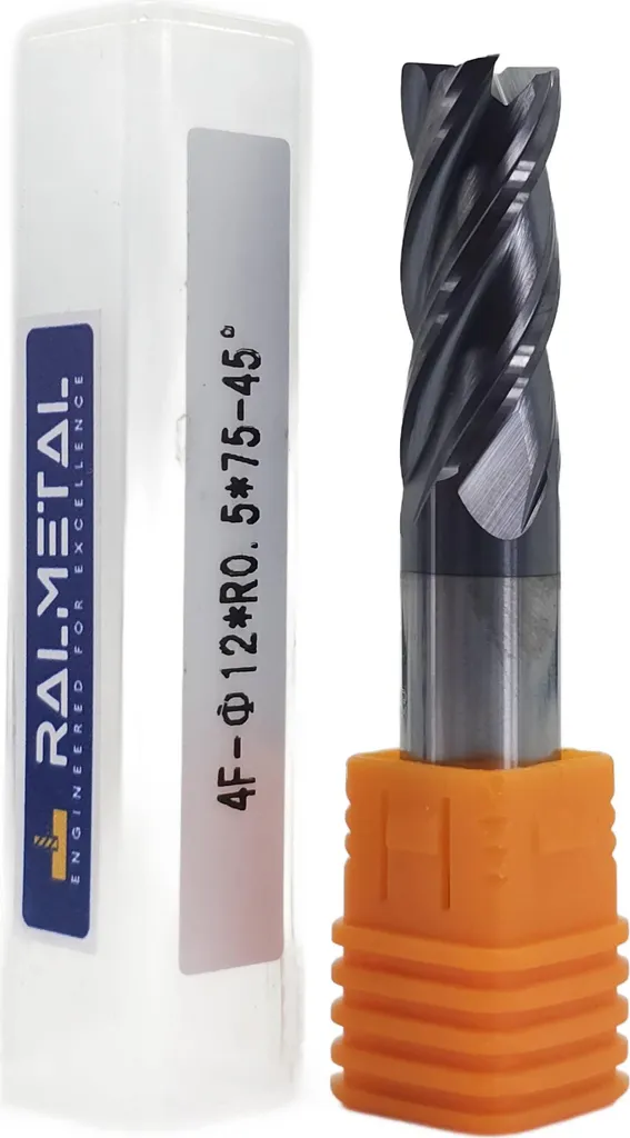 Fraise à bout torique carbure 12mm R0,5 pour acier et fonte 45 HRC
