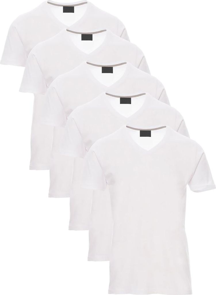 Mivaro Herren T-Shirt 5er Pack V-Ausschnitt - V-Neck Shirt aus 100% Baumwolle, Regular Fit, Basic Kurzarm, bis 5XL