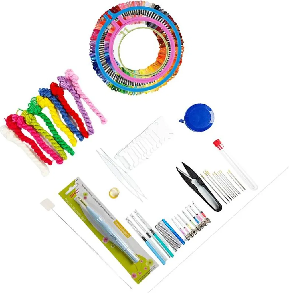 INF Kit de Broderie Punch Needle Réglable - 3 Têtes Interchangeables - 4