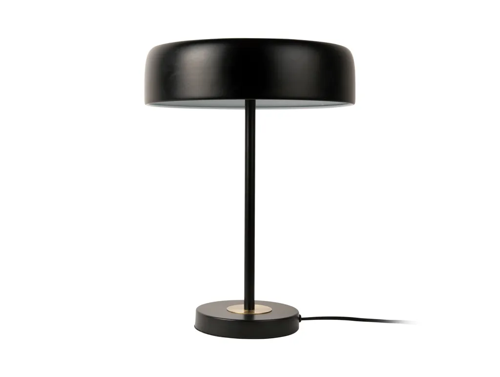Lampe Gold Disc Noir et Or Leitmotiv en Métal au Design Circulaire Chic