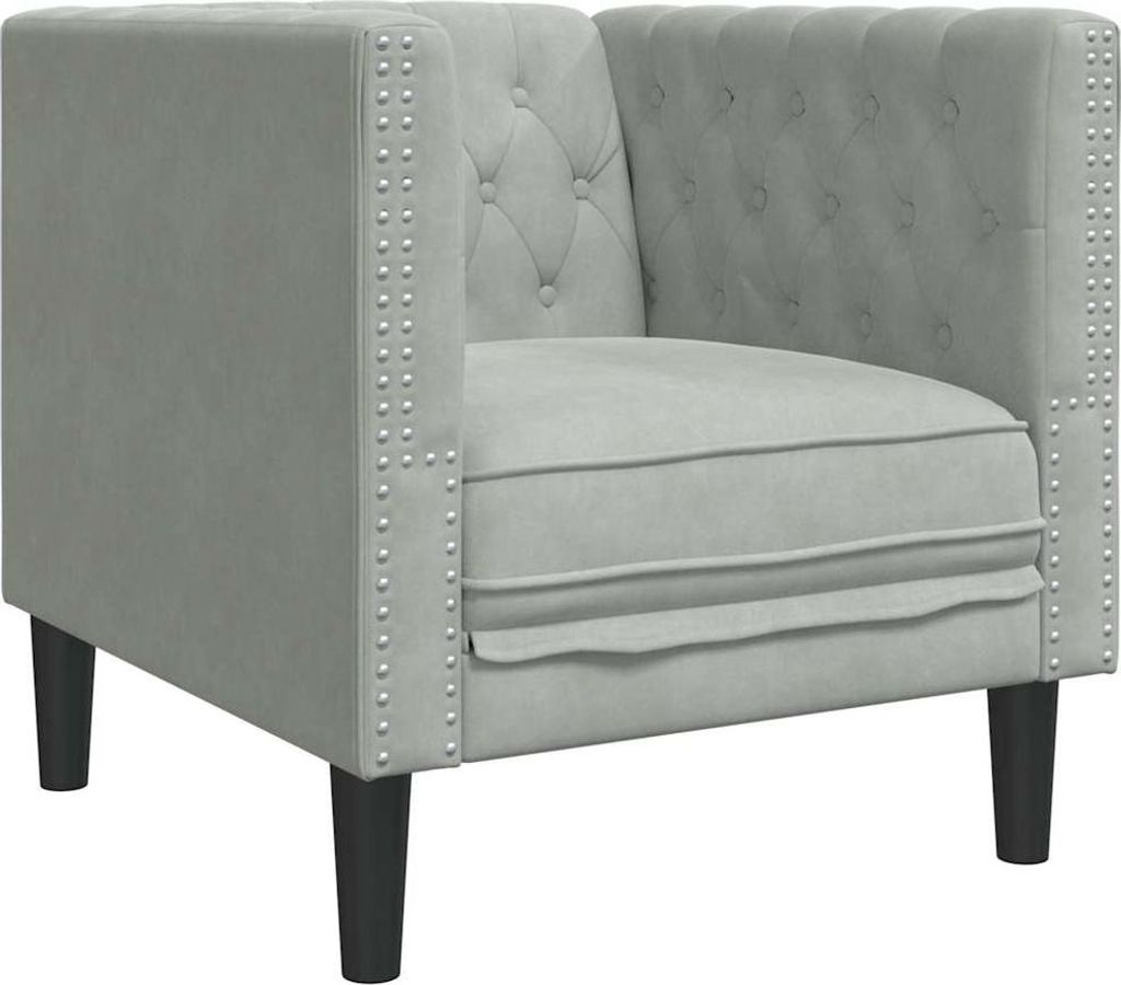 Sofa Hellgrau 74,5 x 71 x 70,5 cm Samt