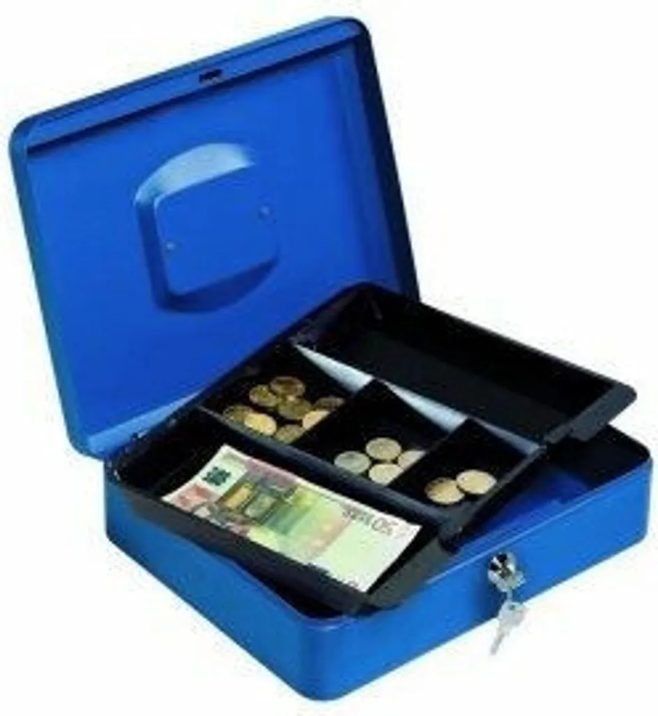 Caissette à billets sécurisée Lebez 065-BL avec fentes pour cartes bleu