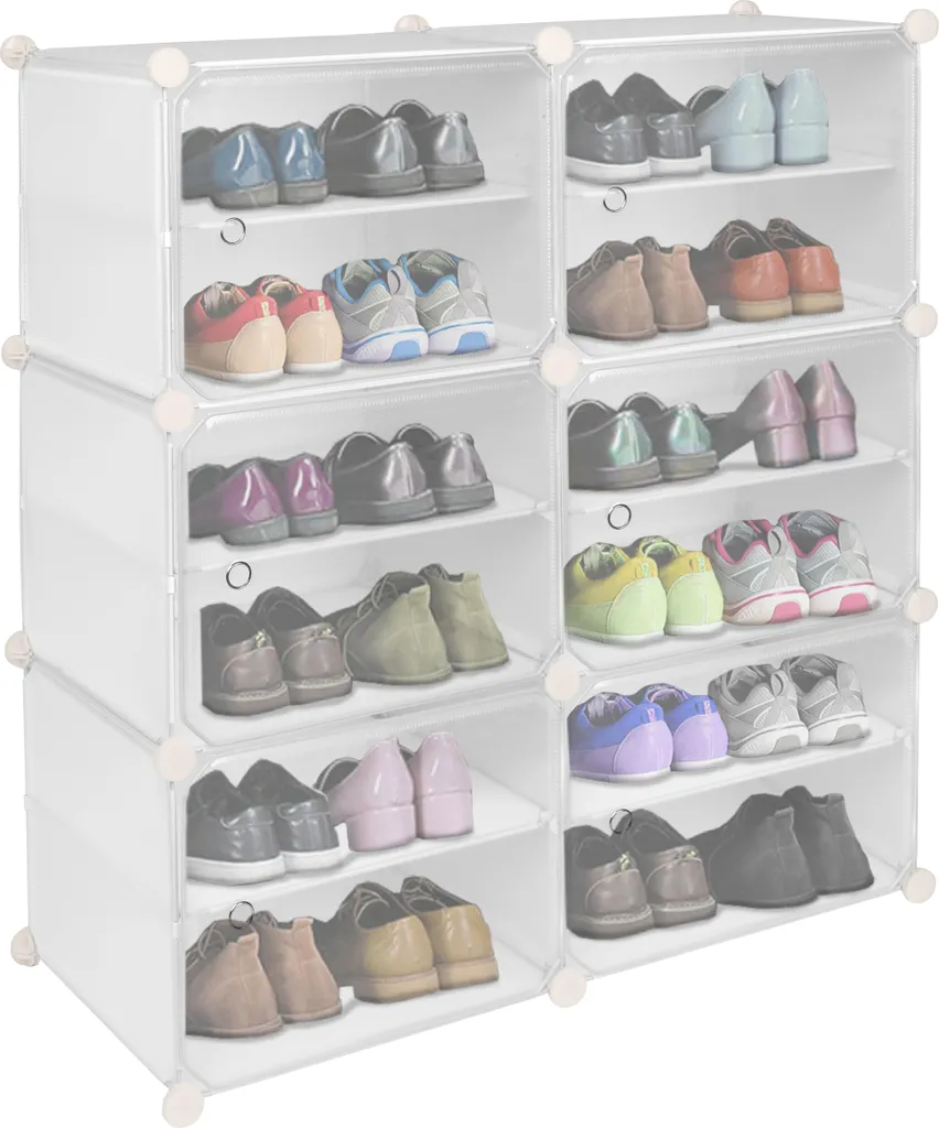 Armoire à chaussures modulaire PETRA blanc - Meuble de rangement XL