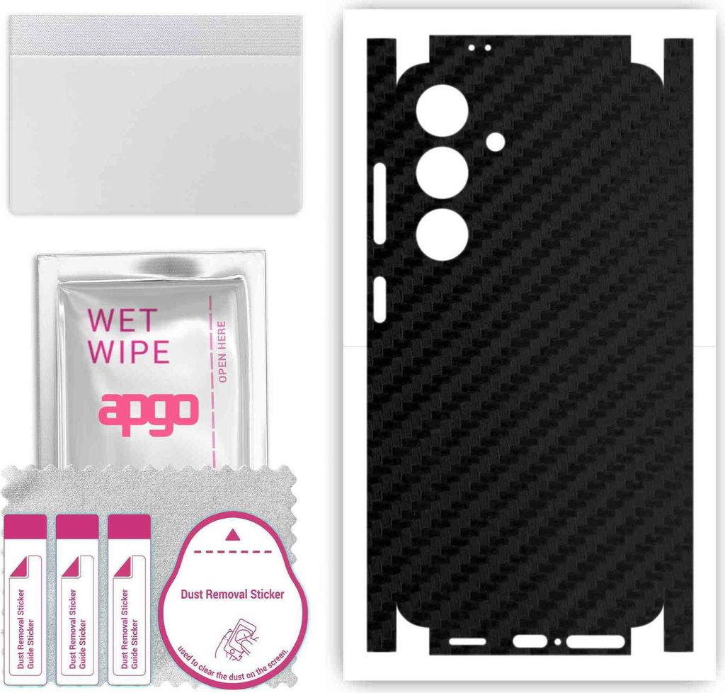 apgo Rückseite + Seiten Schutzfolie, Skin, kompatibel mit Samsung Galaxy S24, Hinten Displayschutzfolie aus Vinylfolie, kratzfest, einfache Montag...