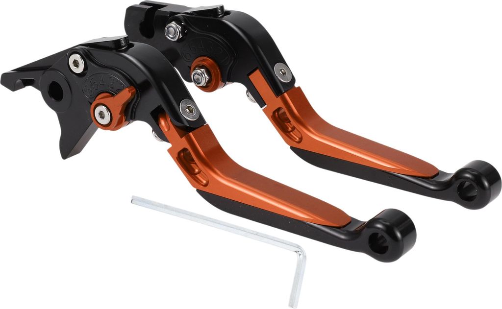 Lange Kurze Bremskupplungshebel für Yamaha YZF R1 2002-2003 Einstellbarer Motorradlenker Bremshebel Aluminiumlegierung Schwarz Kopf Orange Griff 1...