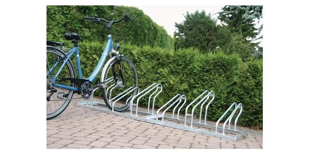 Parking à vélos 10 places à 90° en acier galvanisé - Modèle bipode
