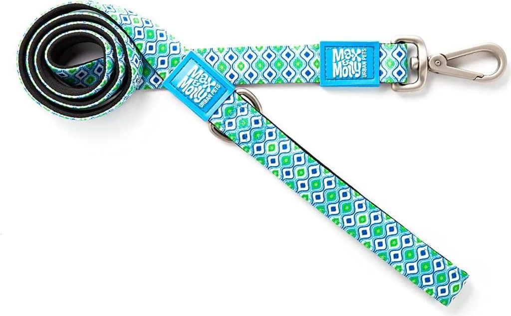 Max & Molly Klassische Hundeleine, Neopren, gepolstert, wasserdicht, maschinenwaschbar, für mittelgroße Hunde, Retroblau, Größe M
