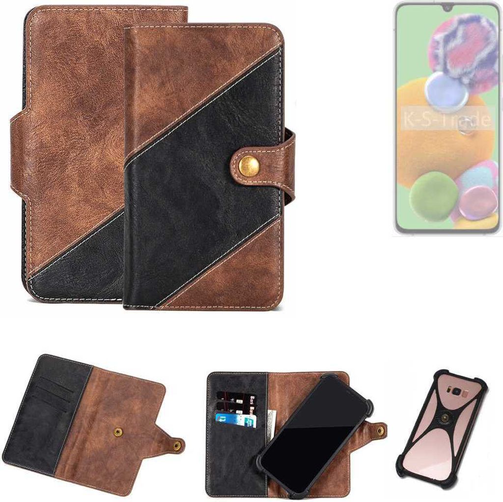 K-S-Trade Handyhülle Schutzhülle Bookstyle Case kompatibel mit Samsung Galaxy A90 5G Klapphülle Cover Hülle Schutztasche 1x